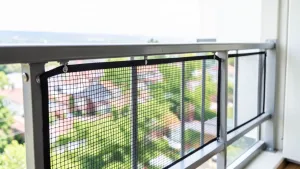 Siatka na balkon dla kota że stelażem